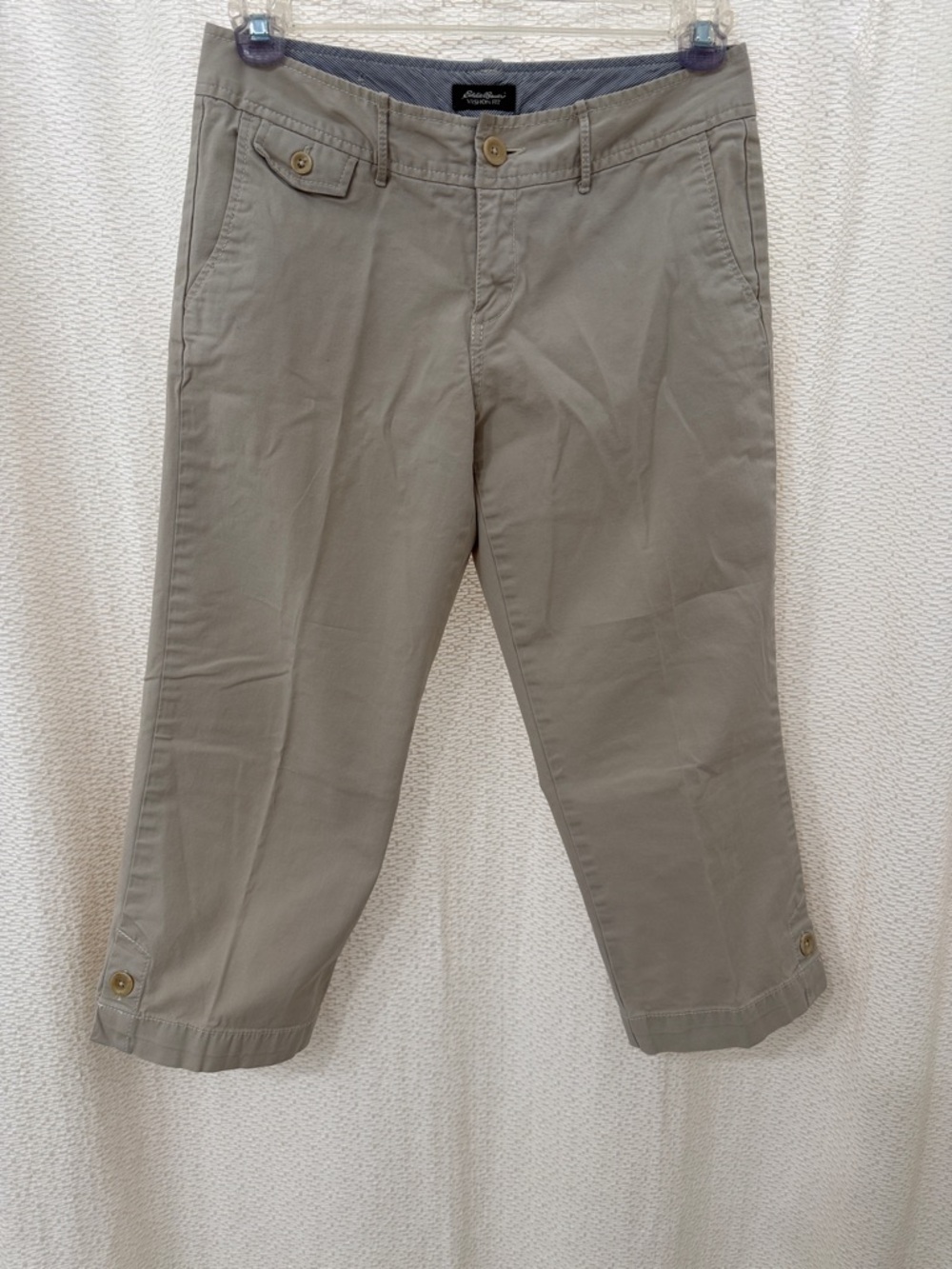 Eddie Bauer Cropped Chinos in Khaki/Taupe